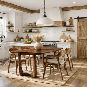 Organic Modern Dining Table With Sculptural Base For Dining Room