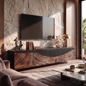 Rustic TV Console For Entryway Design Ideas