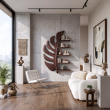 Artistic Wooden Leaf Statement Wall Bookshelf For Elegant Interiors