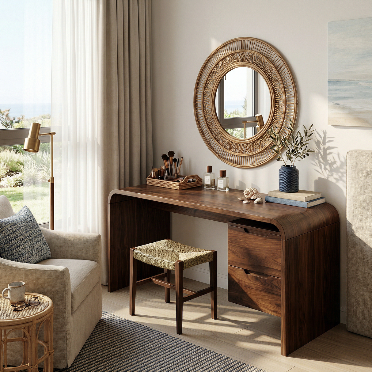 Modern Dressing Table Bedroom Walk In Closet Makeup Area