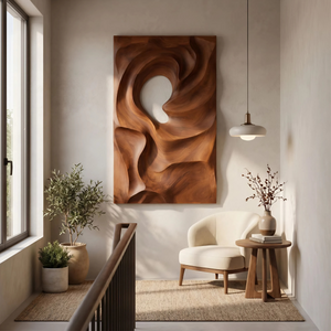 Mid Century Organic Wall Art Panel For Bedroom Interior