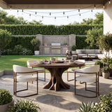 Contemporary Round Dining Table Inspired Tree Pedestal For Luxury Dining