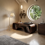 Organic Wave Turntable Stand Contemporary Living Room