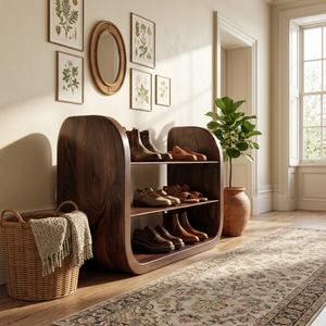 Japandi Vertical Shoe Storage Rack For Entryway Nook Placement