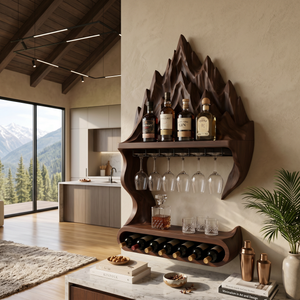 Contemporary Mountain Wine Storage Shelf For Lounge Area