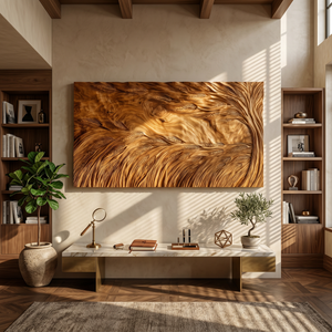 Sculptural Wall Art With Wave Texture For Living Room
