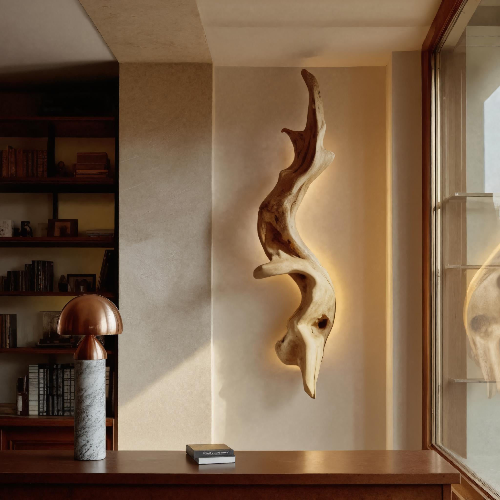 Rustic Organic Wall Lamp Sculpture For Living Room – ET Woodcrafts