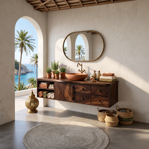 Mid Century Floating Vanity For Luxury Bathroom Interior