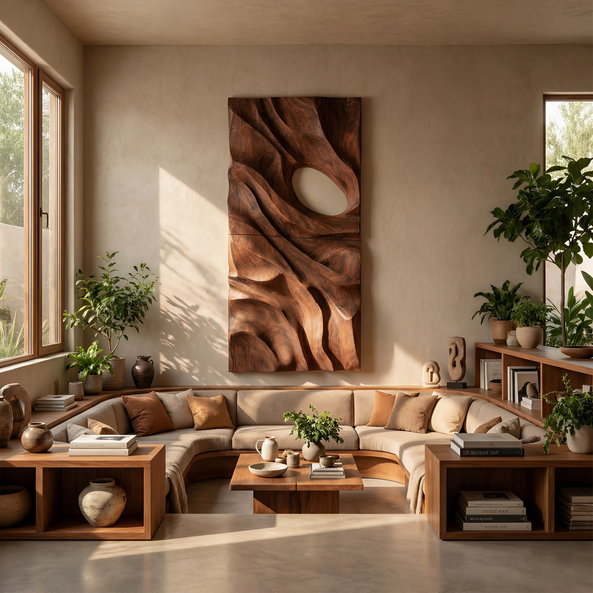 Minimalist Organic Wall Art Panel For Living Room