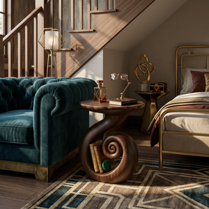 Organic Spiral Storage Side Table Resort Suite