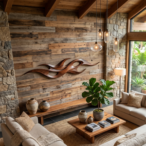 Mid Century Organic Wall Decor For Entertainment Lounge Space
