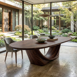 Modern Sculptural Oval Dining Table For Luxury Dining Room