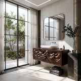 Organic Bathroom Vanity With Carved Mountain Front For Luxury Bathroom