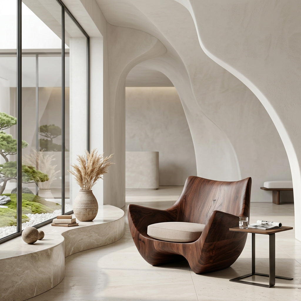Organic Natural Wood Chair For Living Room