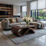 Minimalist Coffee Table Curved Style For Living Room