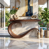 Handcrafted Sculptural Live Edge Console Table For Luxury Living Room