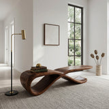 Contemporary Sculptural Wooden Bench For Hallway