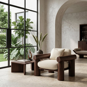 Organic Barrel Frame Armchair For Living Room