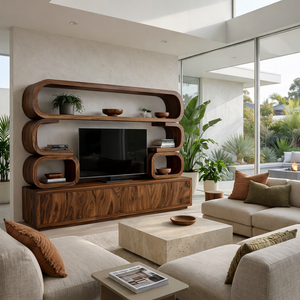 Contemporary Wooden TV Cabinet For Home Living Space