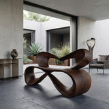Modern Bench With Heart-Shaped Backrest For Hallway