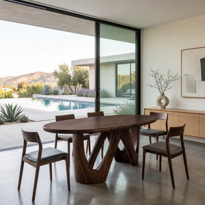 Modern Oval Dining Table With W-shape Leg For Kitchen