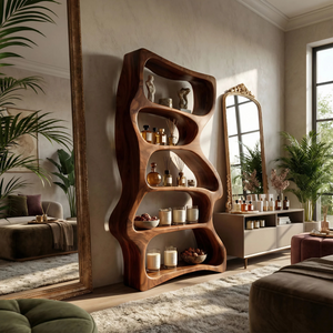 Contemporary Decorative Bookcase Storage Organizer For Living Room