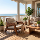 Organic Natural Wood Chair For Home Balcony