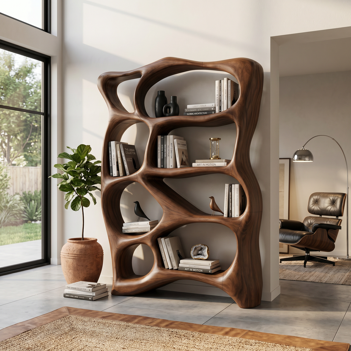 Contemporary Reading Bookshelf For Cozy Bedroom Interior