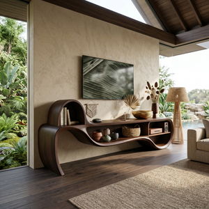 Modern Floating TV Console For Family Lounge Interior