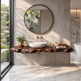 Farmhouse Bathroom Vanity In Solid Oak Wood Style