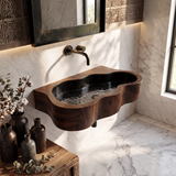 Modern Live Edge Wood Basin For Contemporary Bathroom Interior Design
