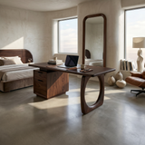 High Rise Workstation Desk With Curved Base For Penthouse Office