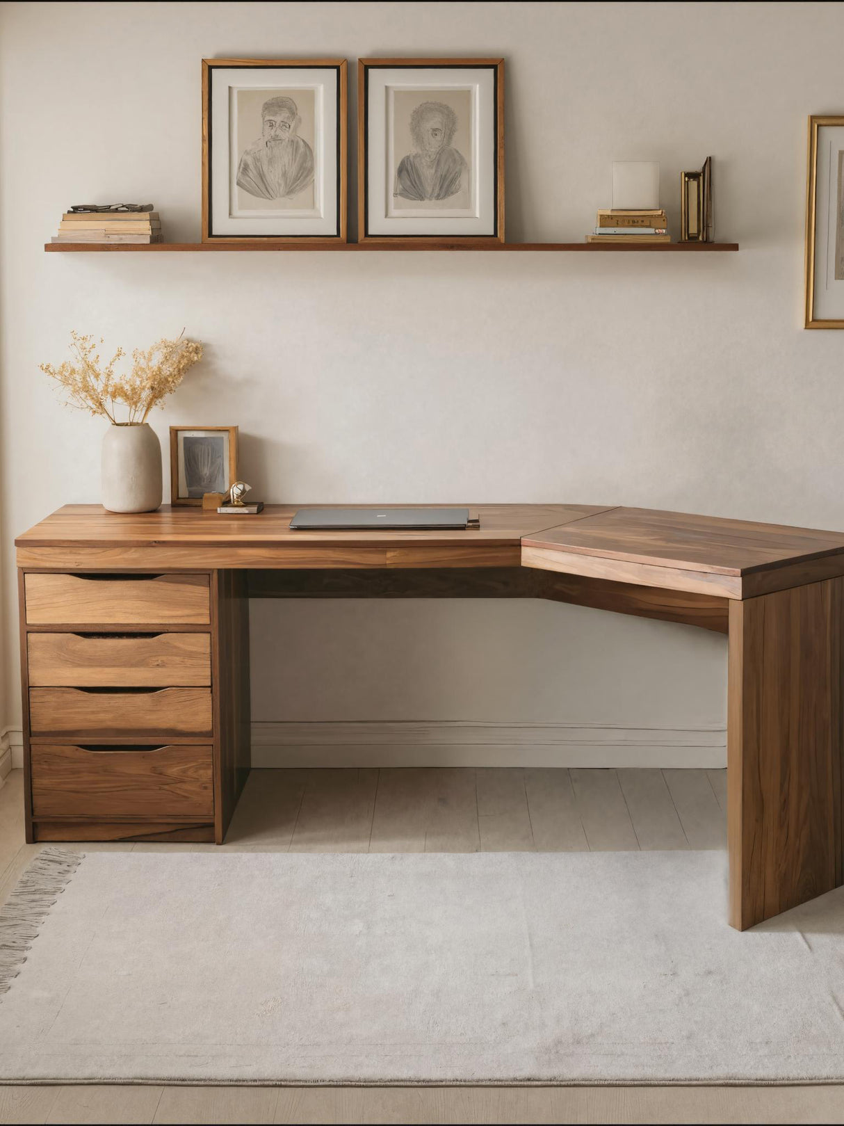 Modern L Shaped Desk For Workstation Or Office
