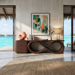 Modern Black Tree Console Table Luxury Residence
