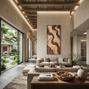 Contemporary Curved Line Wall Art For Lounge Area