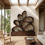 Organic Curved Bookcase For Modern Living Room
