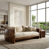Minimalist Natural Wood Sofa For Living Room