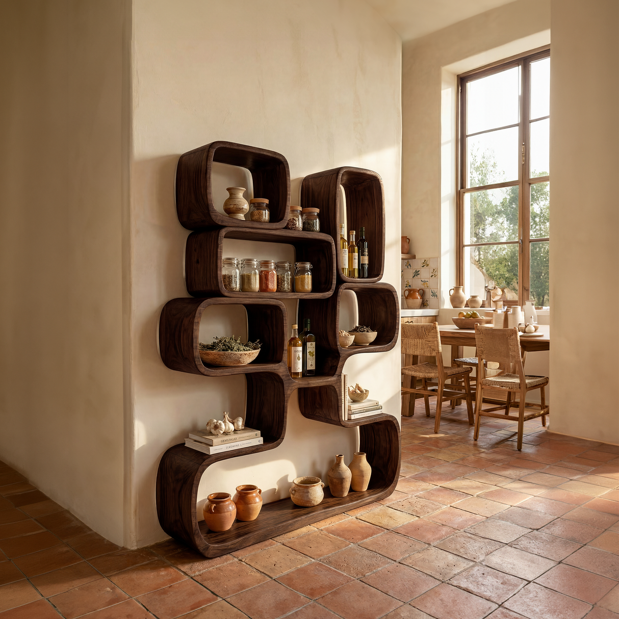 Modern Artistic Bookshelf Living Room Corner