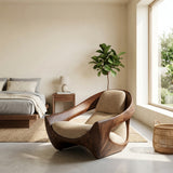 Artistic Natural Wood Chair For Contemporary Living Room