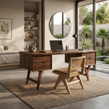 Mid Century Executive Desk Modern Workspace