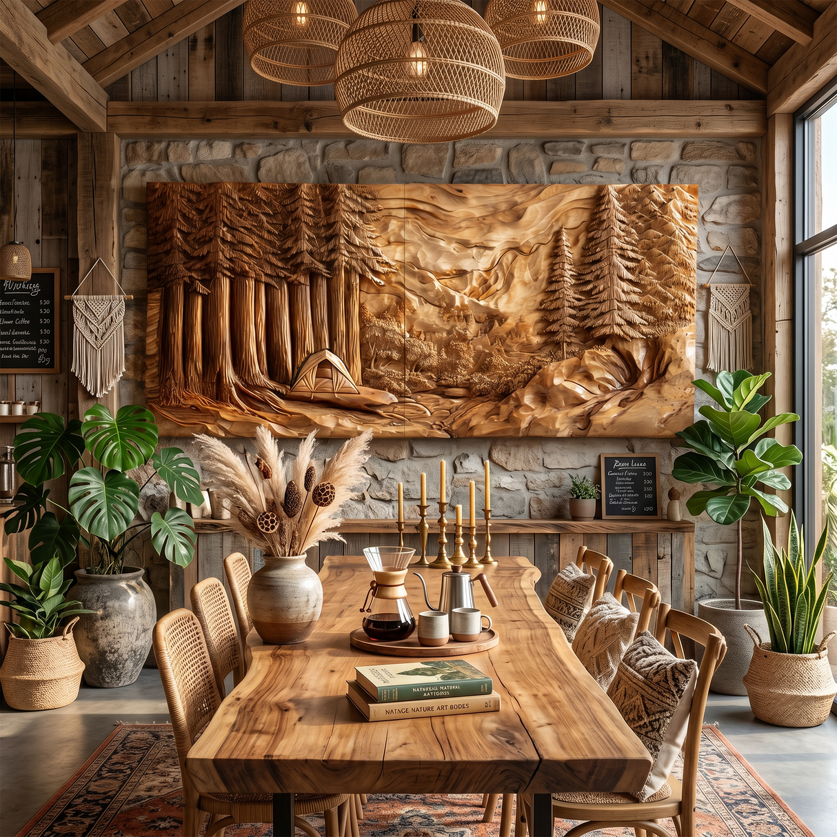 Illuminated Sunset Lake Wood Wall Art For Cozy Cabin Interior Decor
