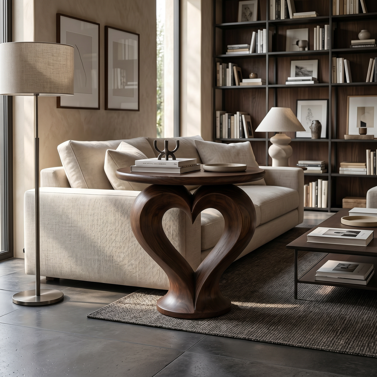 Modern Heart Base Accent Table Designer Library