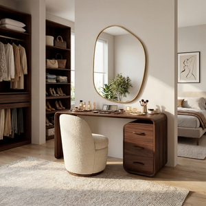 Japandi Vanity Table Walk In Closet Makeup Area Dressing Space