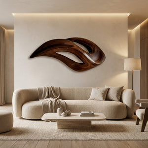 Contemporary Wood Wall Art With Unique Carved For Living Room