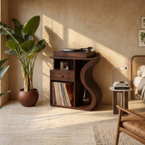 Organic Wave Vinyl Record Cabinet Boho Retreat