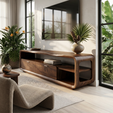 Sculptural Entertainment Console Modern Luxury Living
