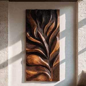 Modern Organic Wooden Feather Wall Panel For Living Room