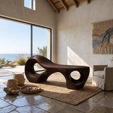 Contemporary Arched Cutout Bench For Courtyard Interior Area