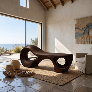 Contemporary Arched Cutout Bench For Courtyard Interior Area