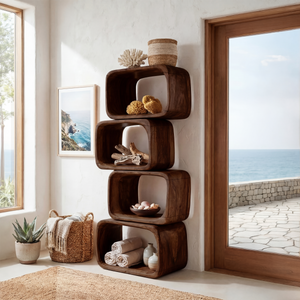 Modern Natural Wood Bookshelf For Home Living Decor
